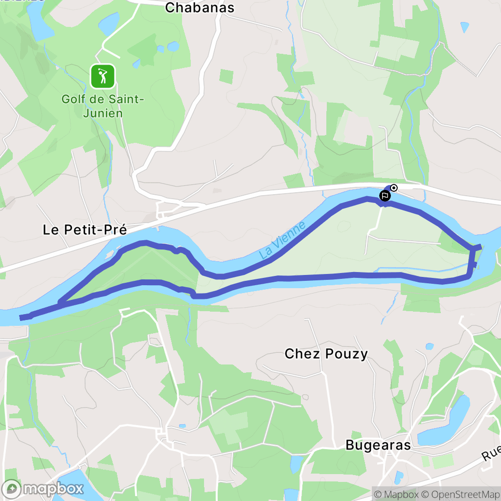 Saint-Junien : carte du parcours de randonnée - France
