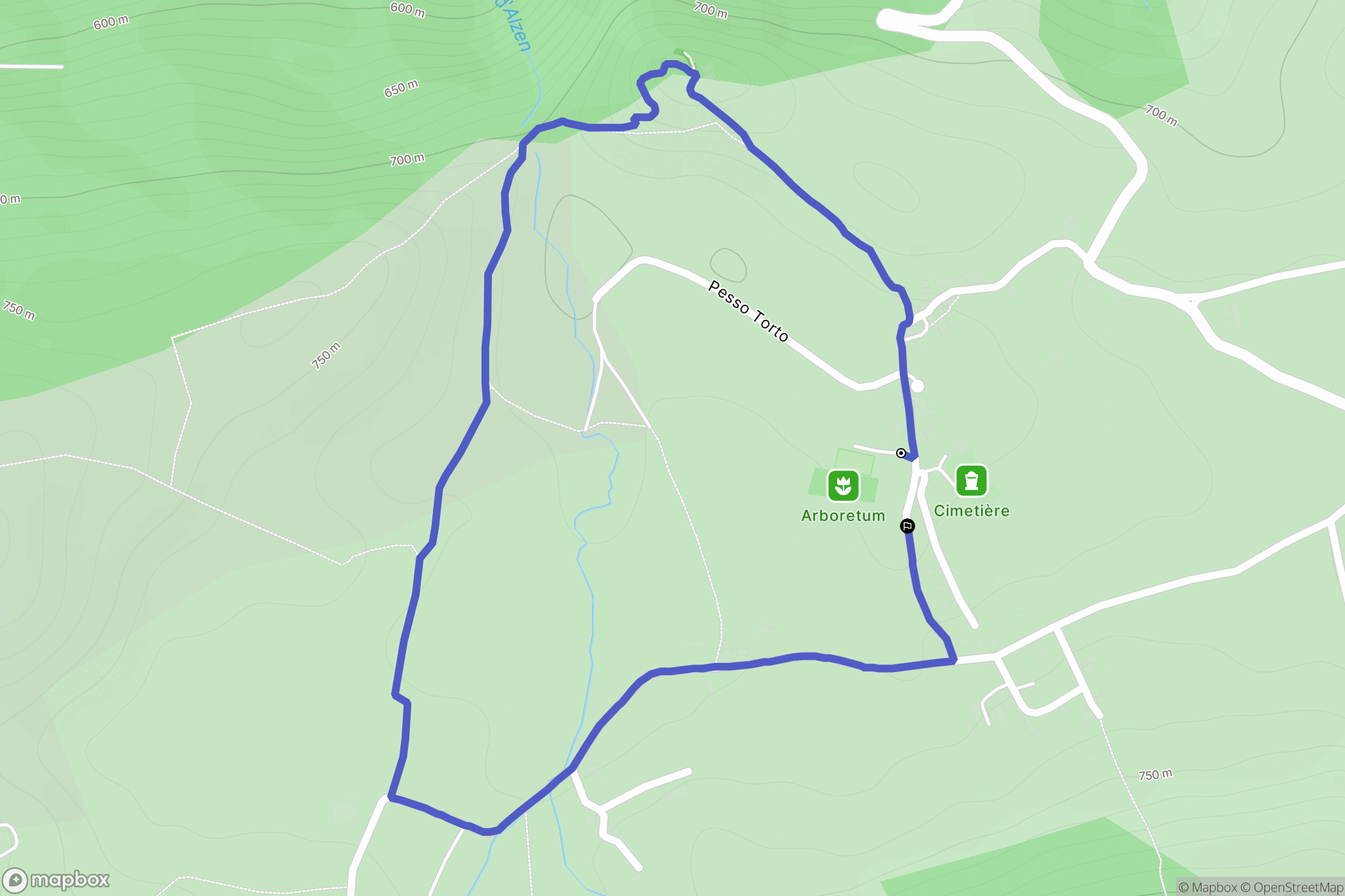 Alzen : carte du parcours de randonnée - France
