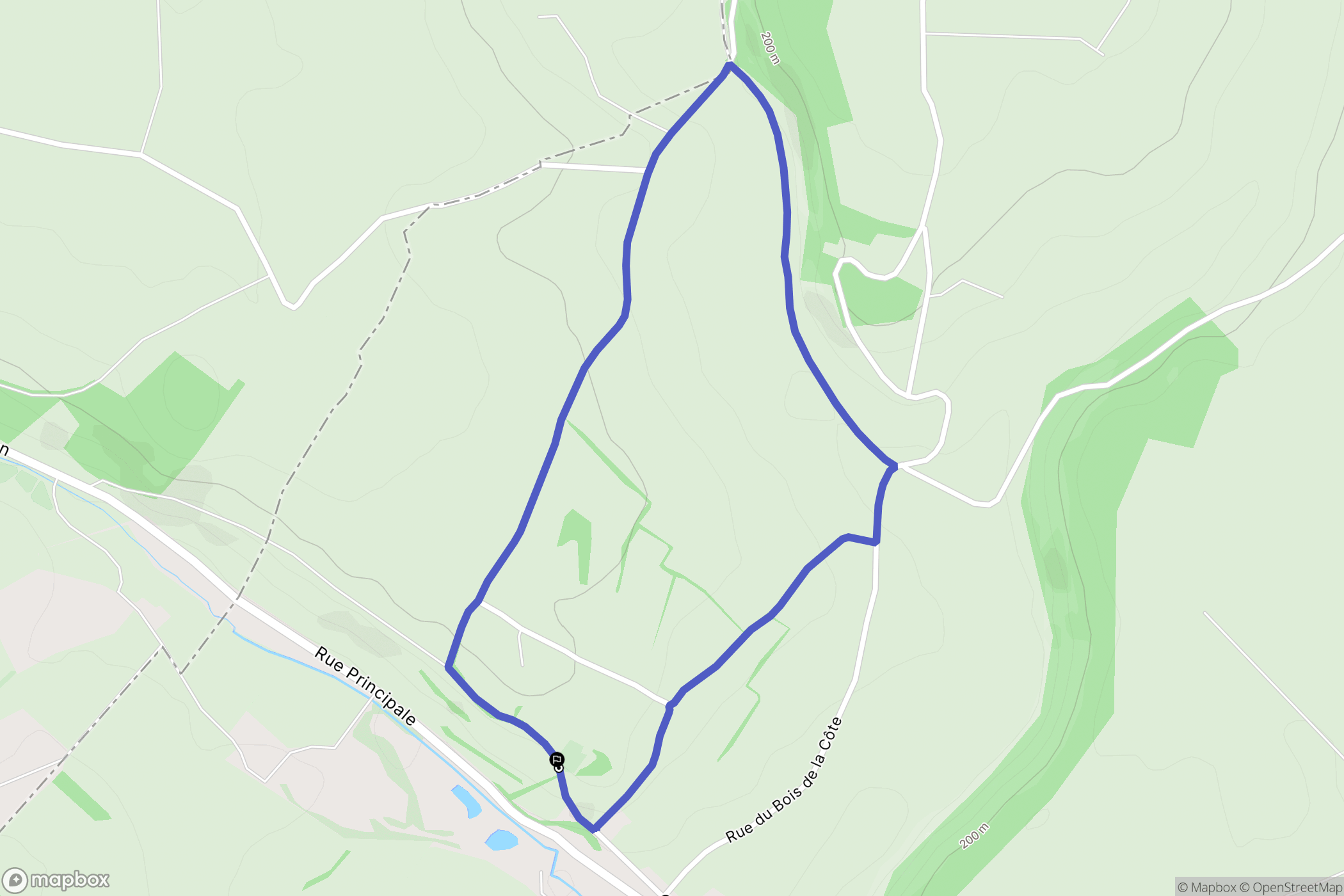 Canny-sur-Thérain : carte du parcours de randonnée - France