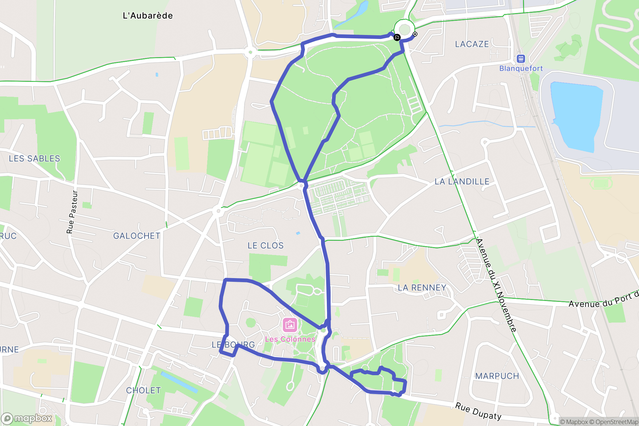 Blanquefort : carte du parcours de randonnée - France
