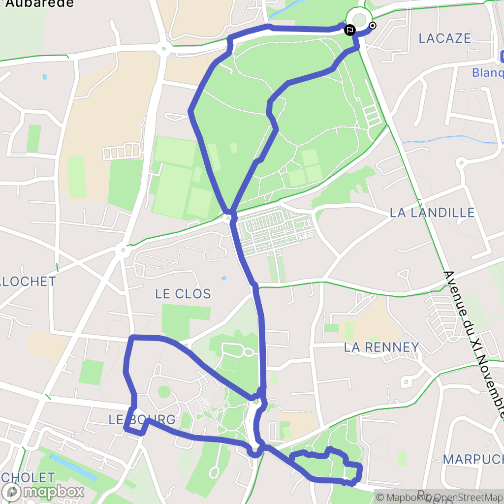 Blanquefort : carte du parcours de randonnée - France