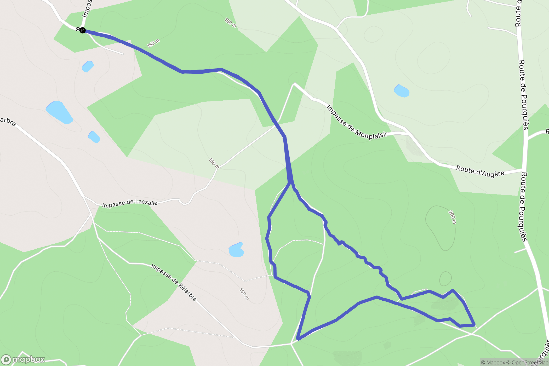 Cuzorn : carte du parcours de randonnée - France