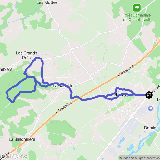 Naintré : carte du parcours de randonnée - France