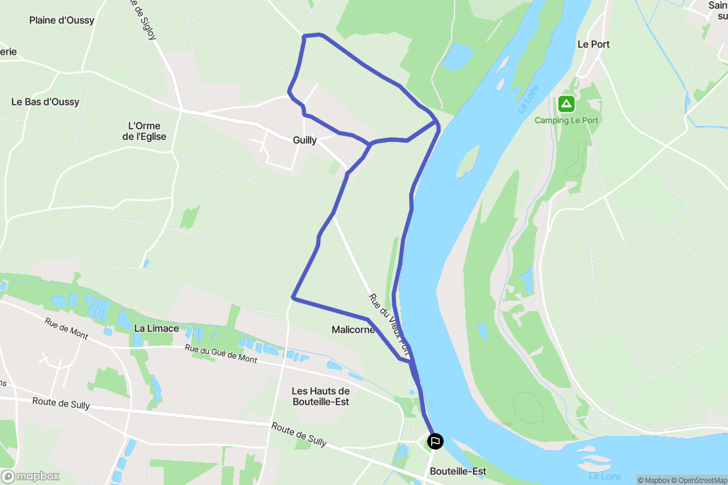 Guilly : carte du parcours de randonnée - France