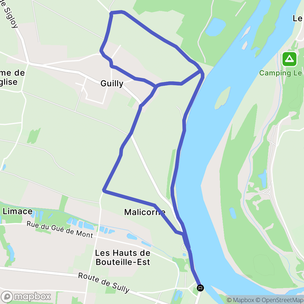 Guilly : carte du parcours de randonnée - France
