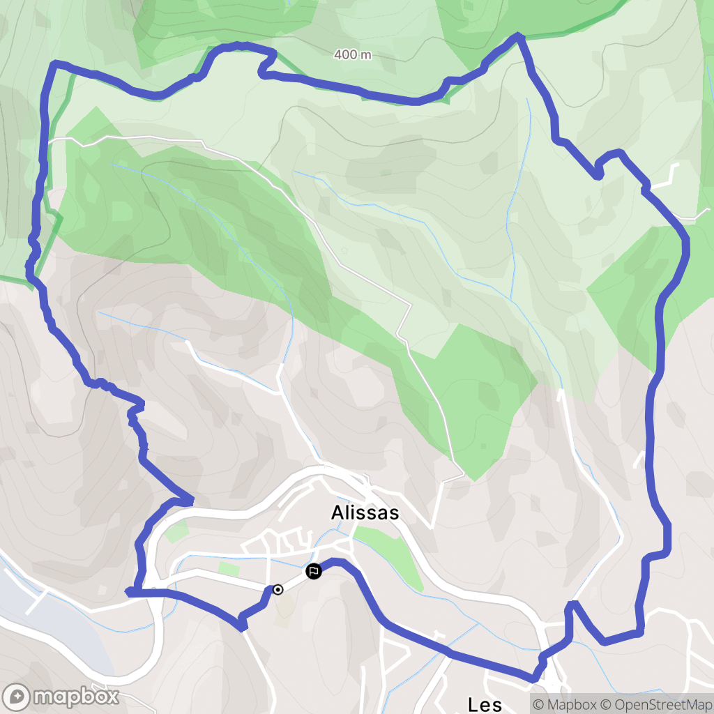 Alissas : carte du parcours de randonnée - France
