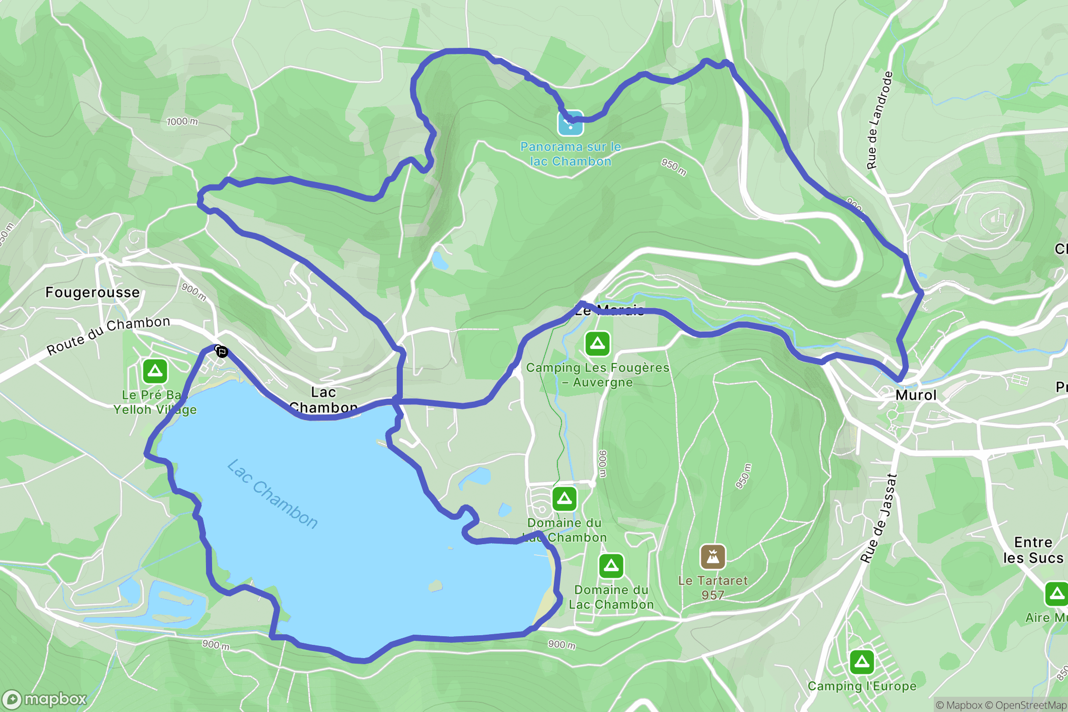 Chambon-sur-Lac : carte du parcours de randonnée - France