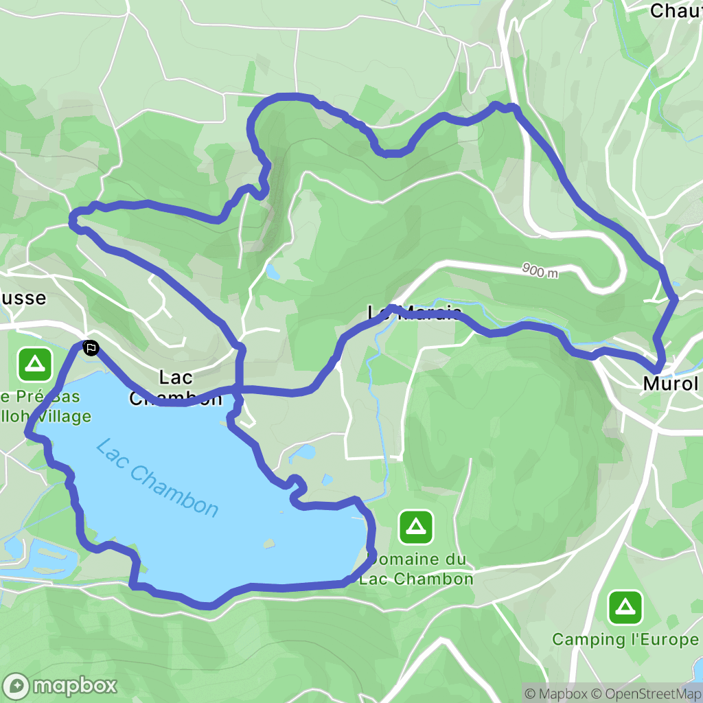 Chambon-sur-Lac : carte du parcours de randonnée - France