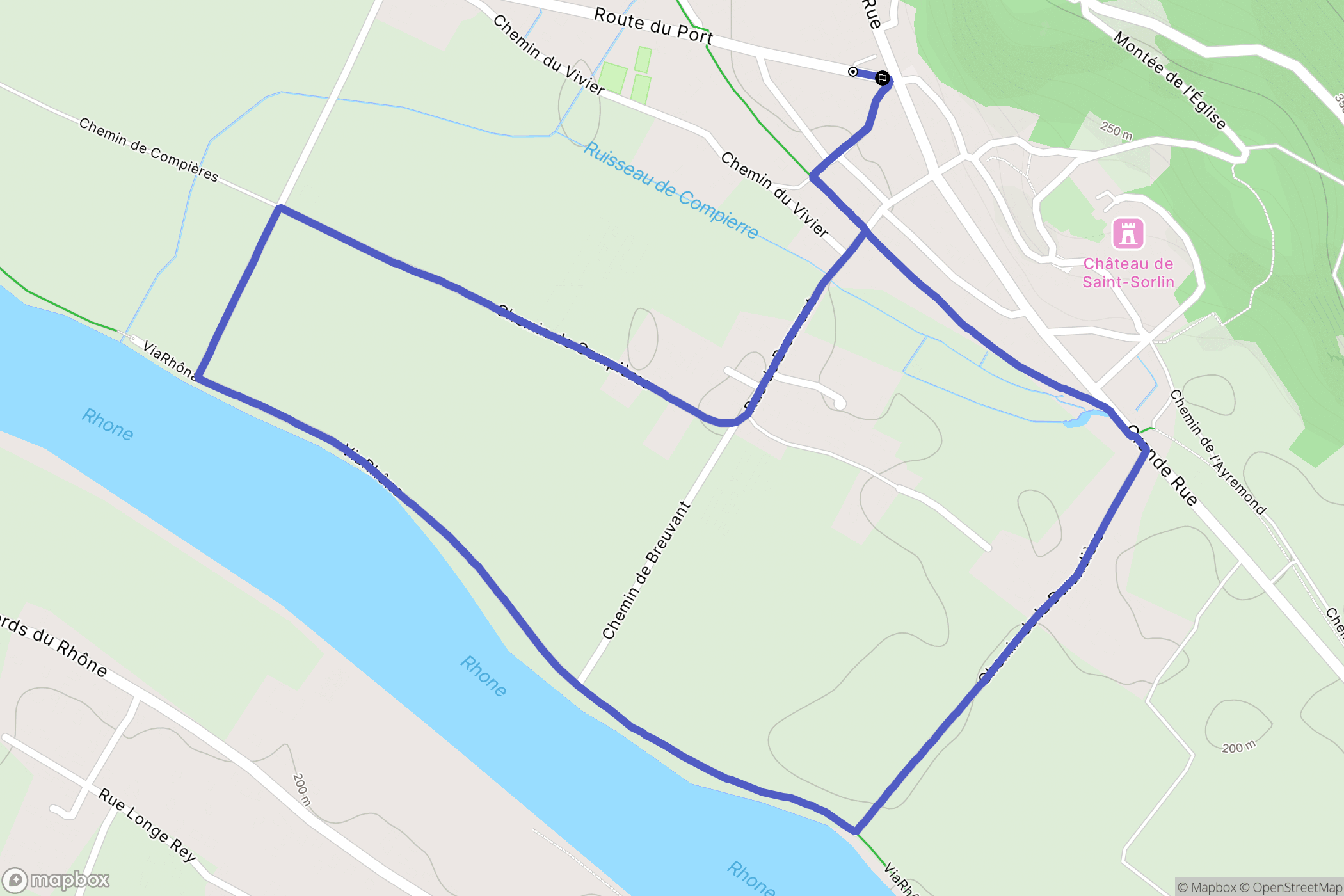 Saint-Sorlin-en-Bugey : carte du parcours de randonnée - France