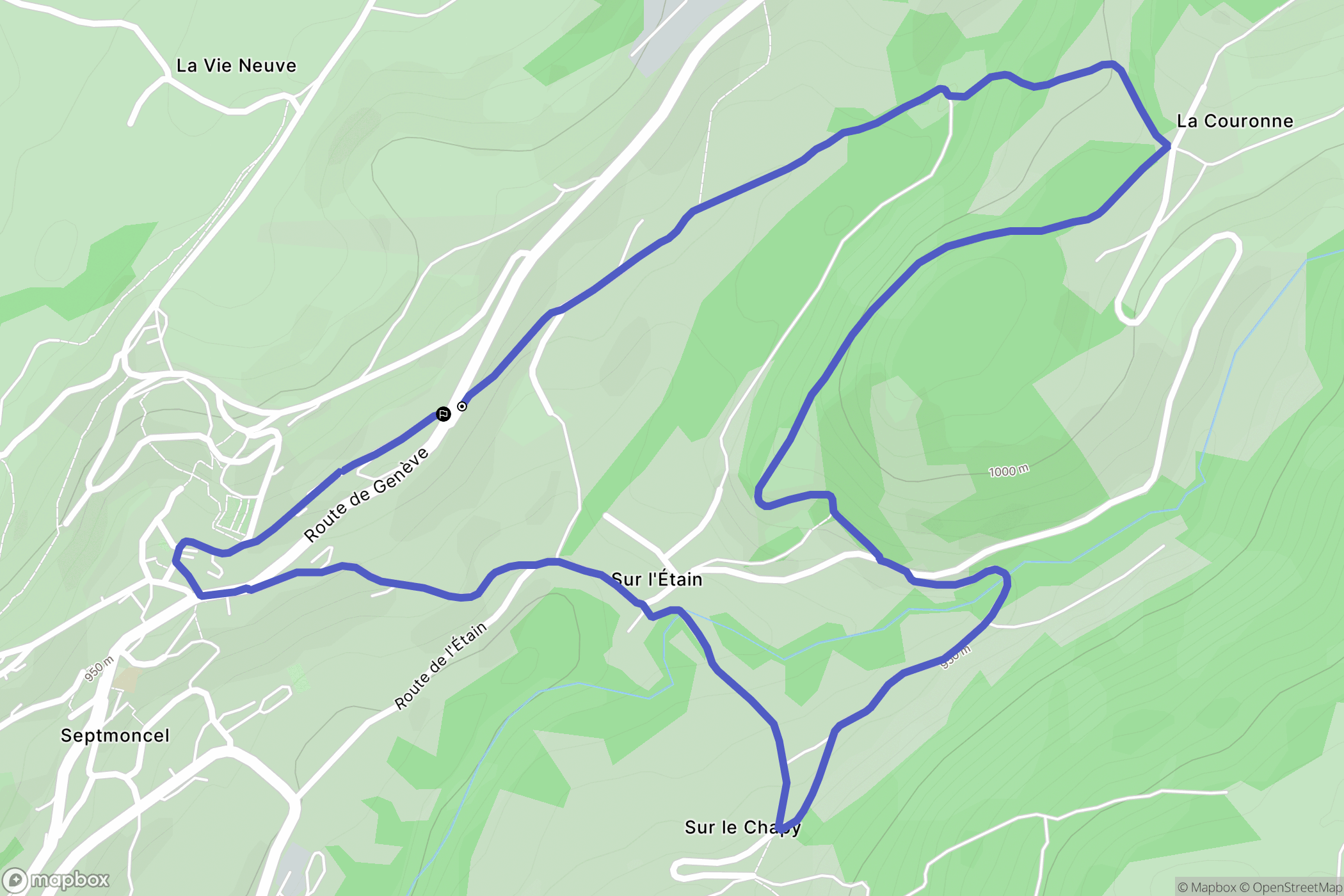 Septmoncel les Molunes : carte du parcours de randonnée - France