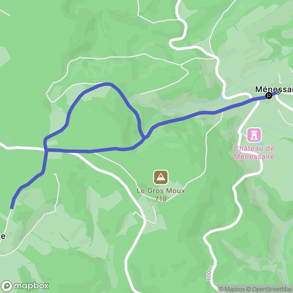 Ménessaire : carte du parcours de randonnée - France