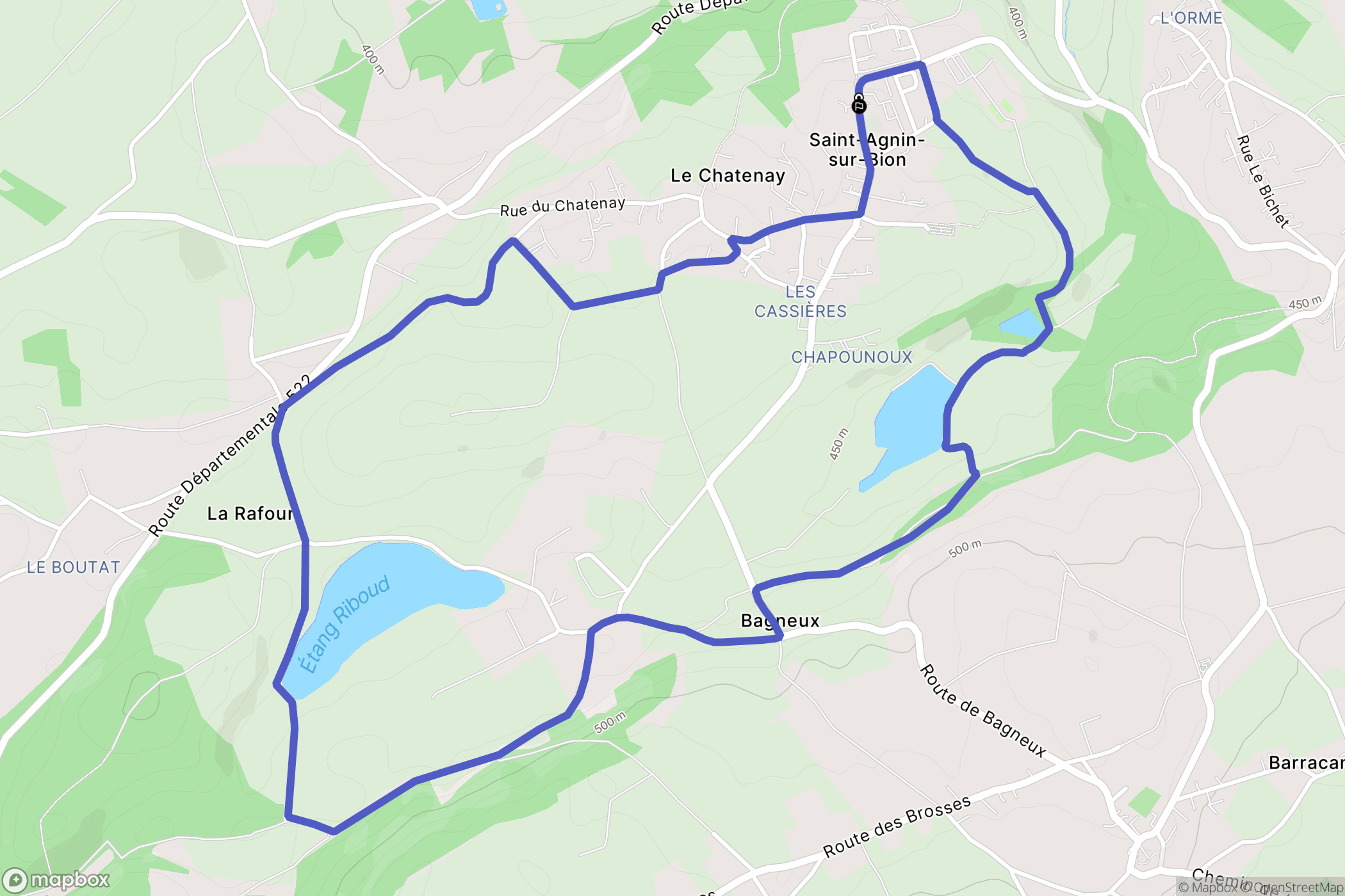 Saint-Agnin-sur-Bion : carte du parcours de randonnée - France