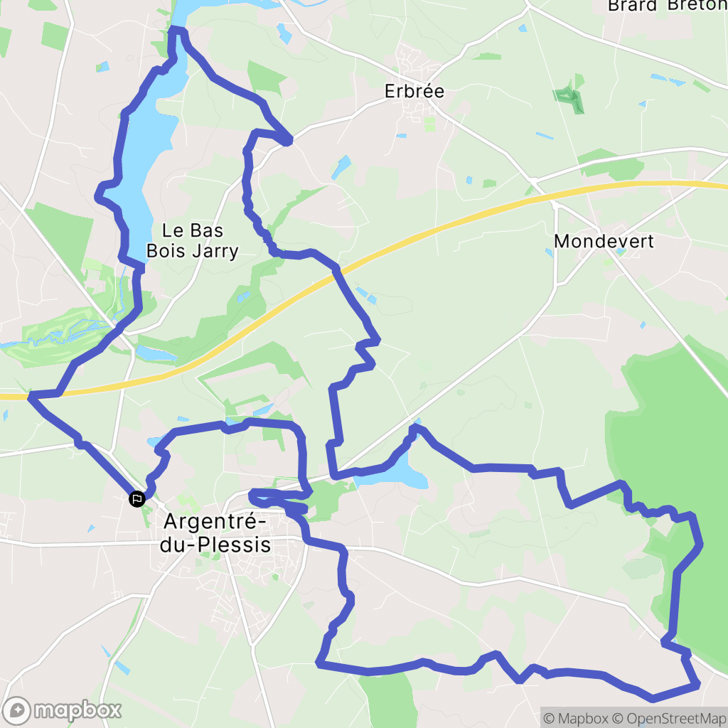 Argentré-du-Plessis : carte du parcours de randonnée - France