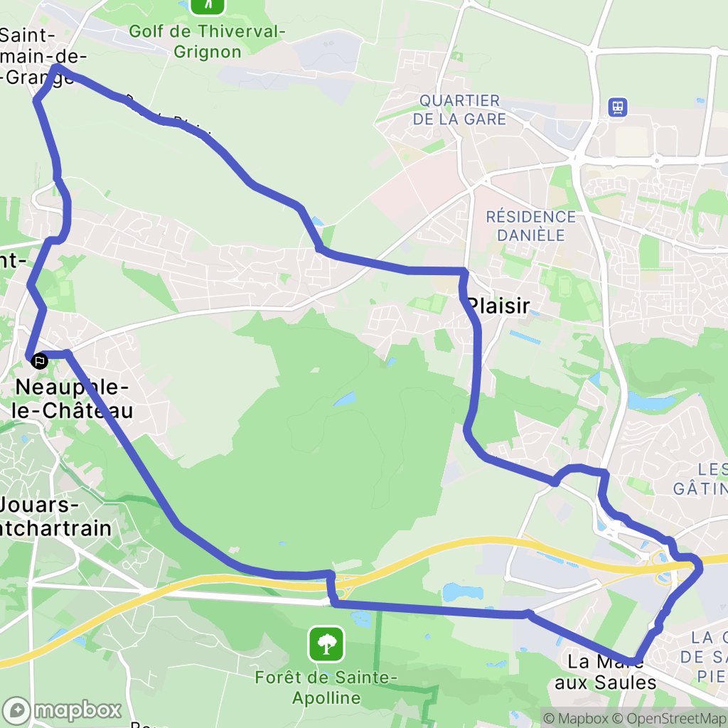 Neauphle-le-Château : carte du parcours de randonnée - France