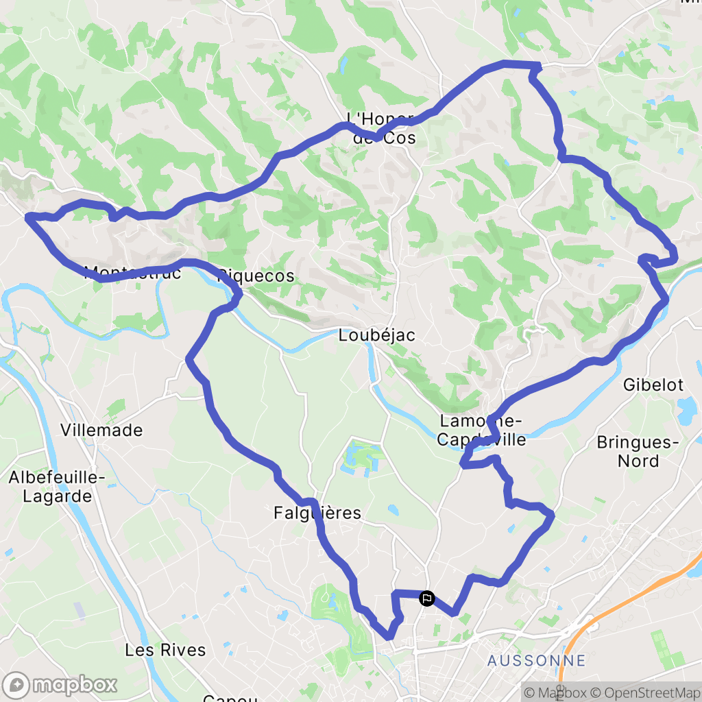 Montauban : carte du parcours de randonnée - France