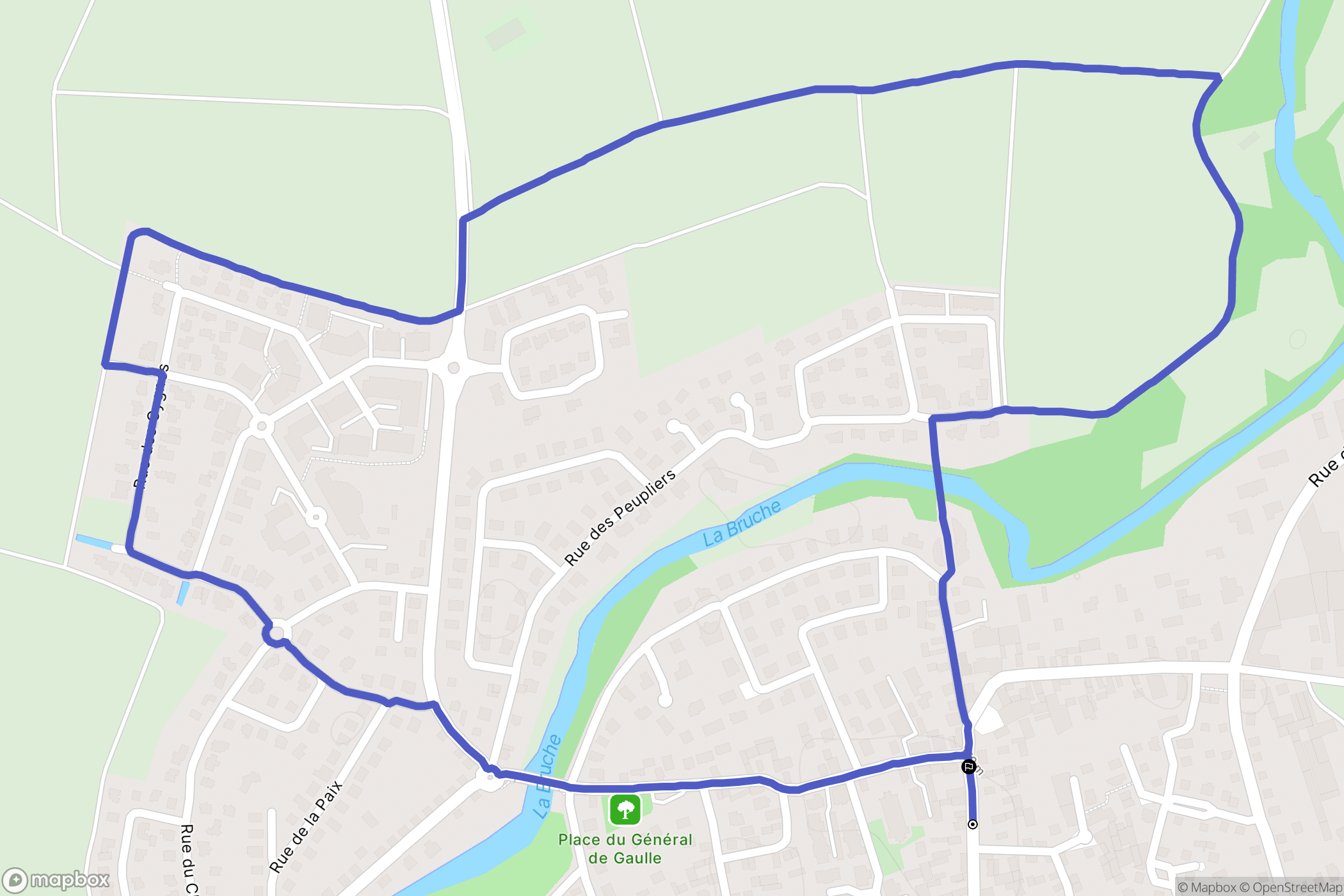 Holtzheim : carte du parcours de randonnée - France