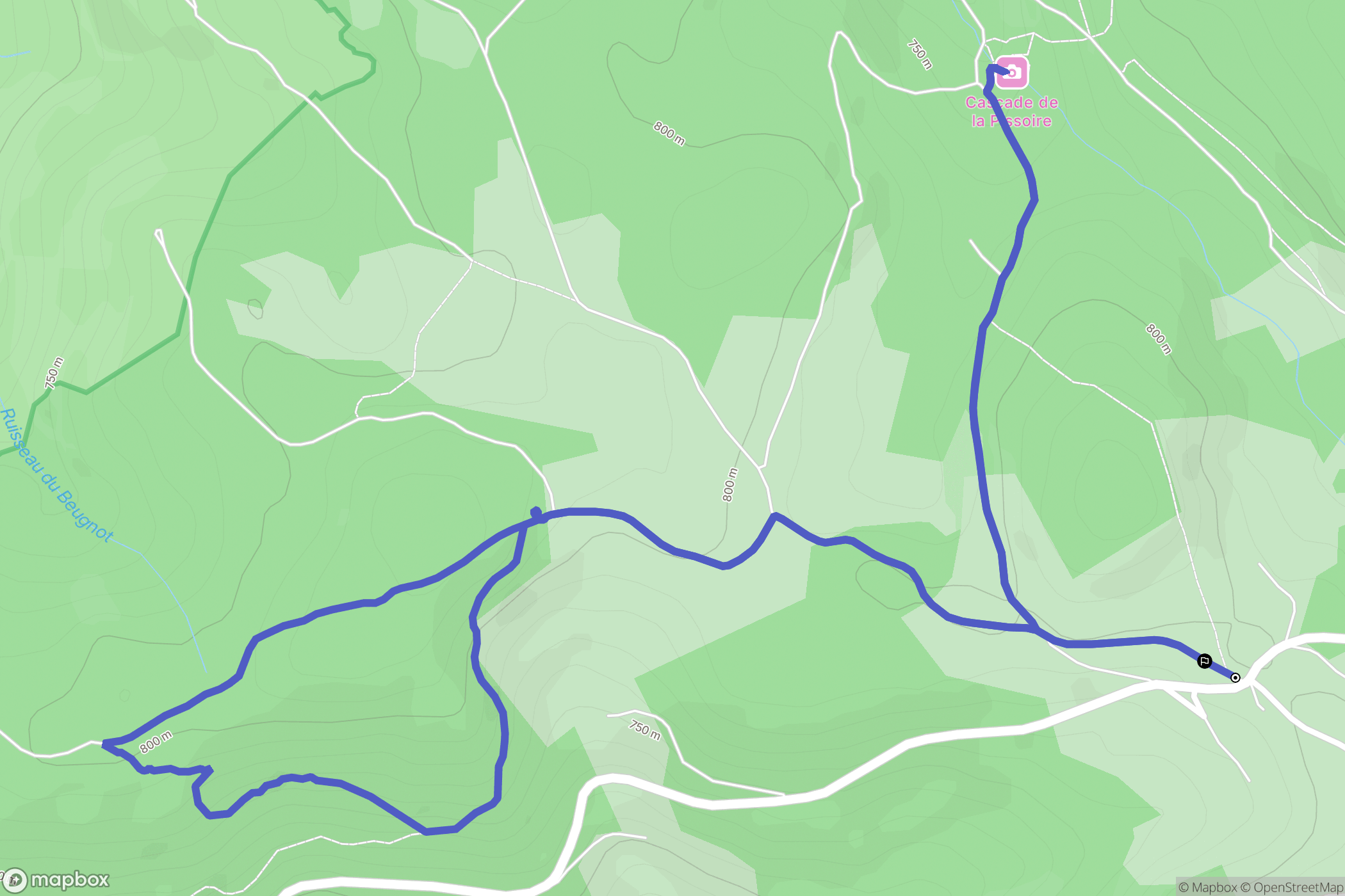 Vagney : carte du parcours de randonnée - France