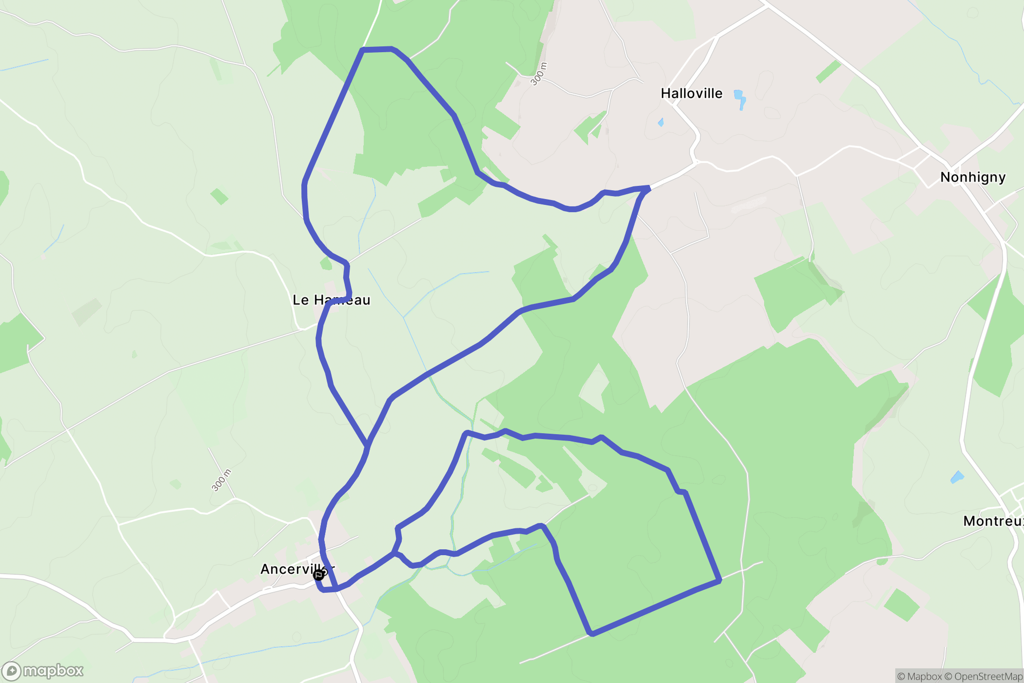 Ancerviller : carte du parcours de randonnée - France