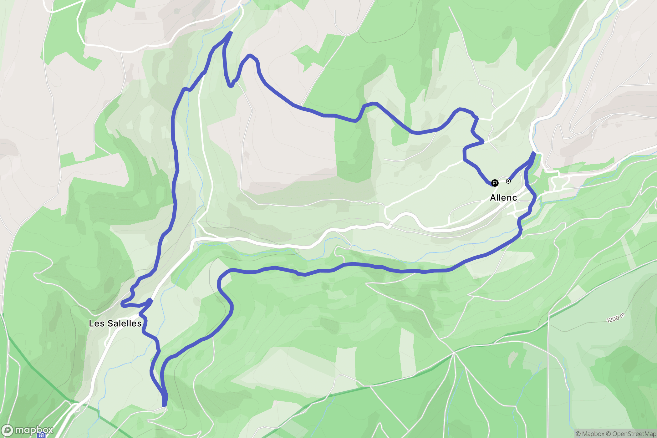 Allenc : carte du parcours de randonnée - France