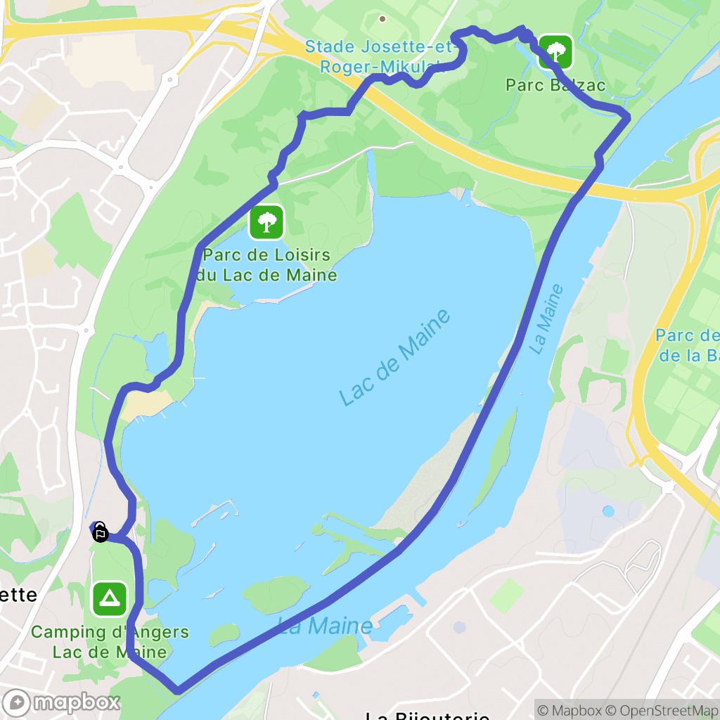 Angers : carte du parcours de randonnée - France