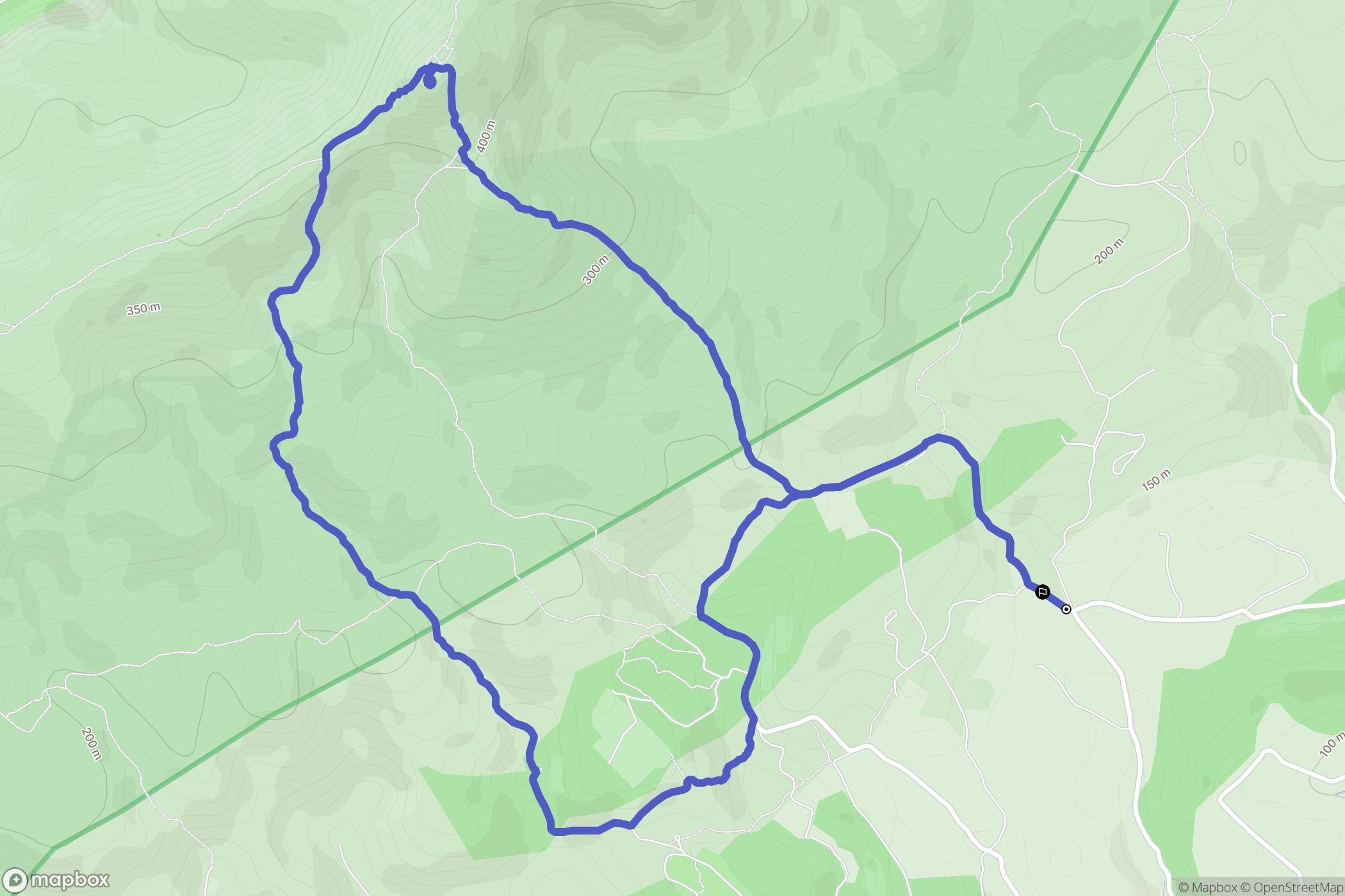 Cases-de-Pène : carte du parcours de randonnée - France