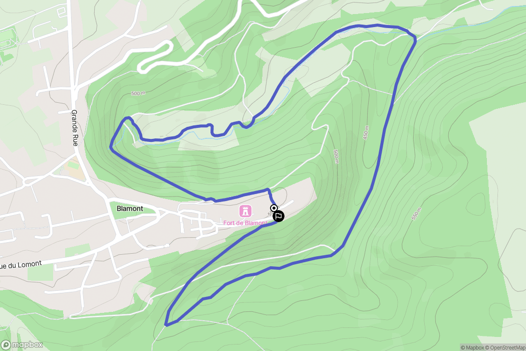 Blamont : carte du parcours de randonnée - France