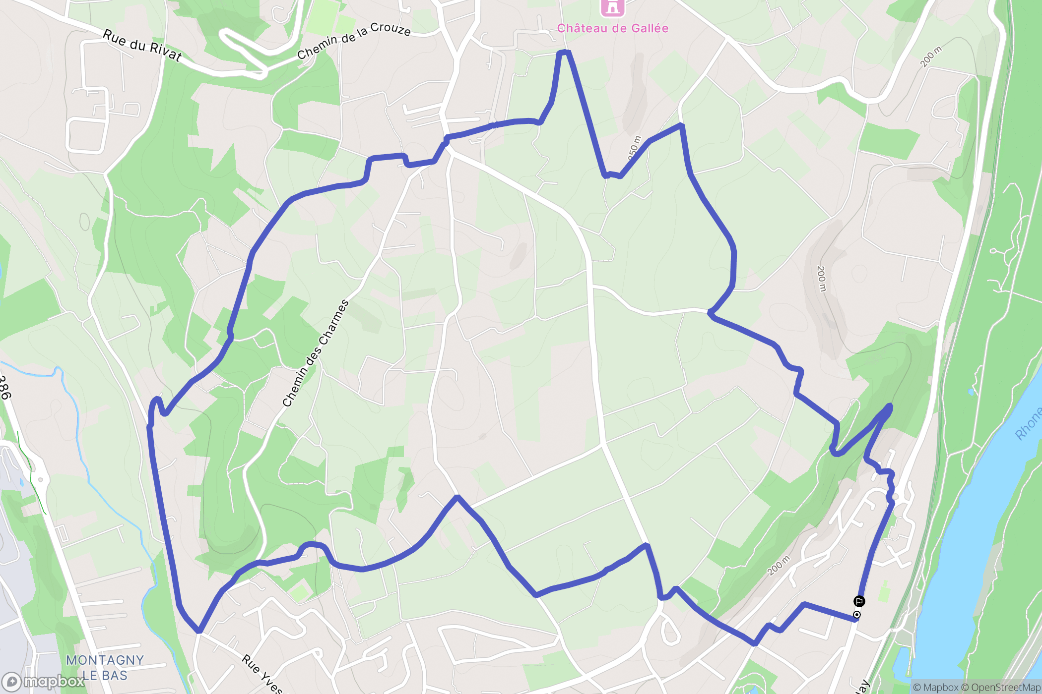 Grigny : carte du parcours de randonnée - France