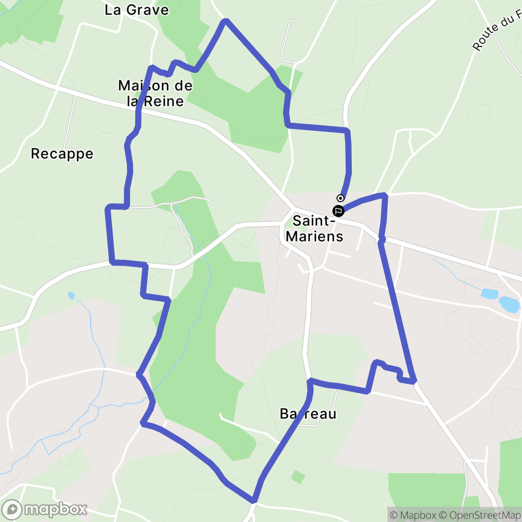 Saint-Mariens : carte du parcours de randonnée - France