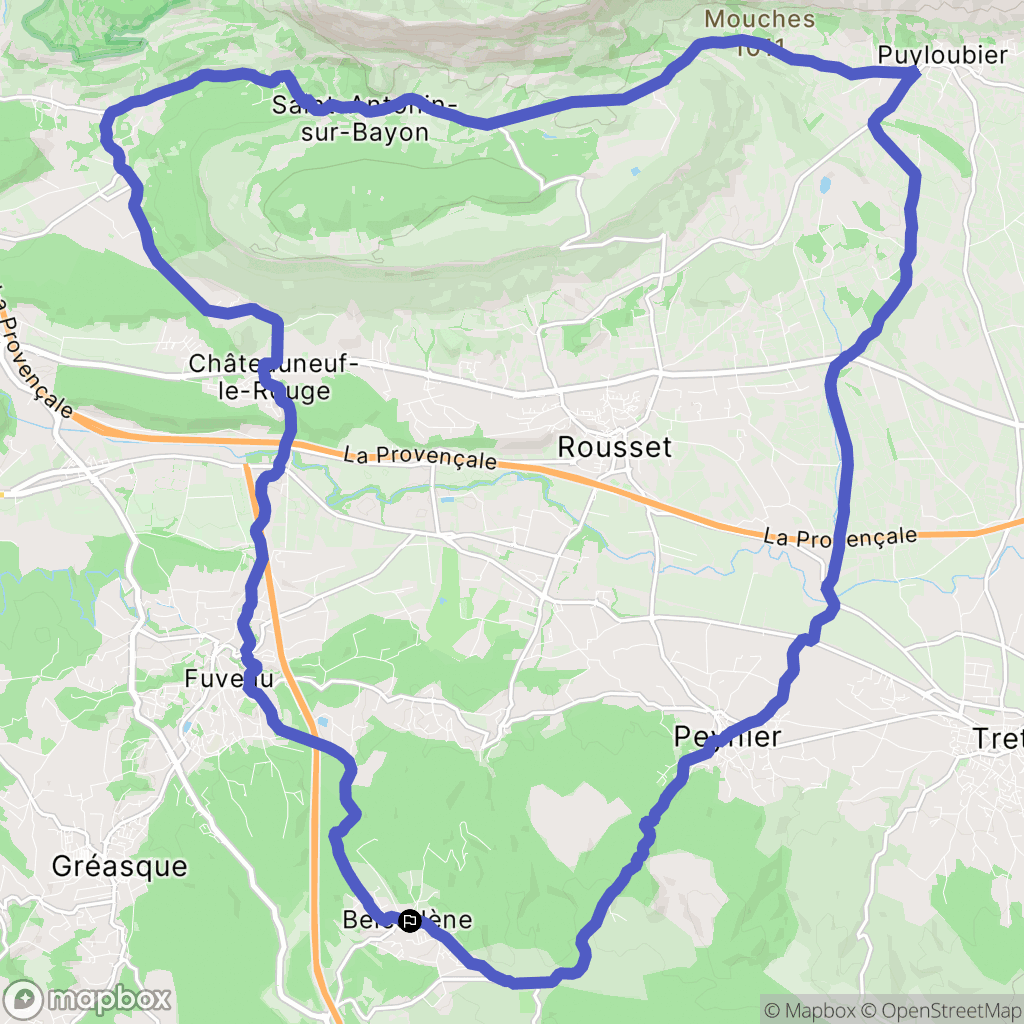 Belcodène : carte du parcours de randonnée - France