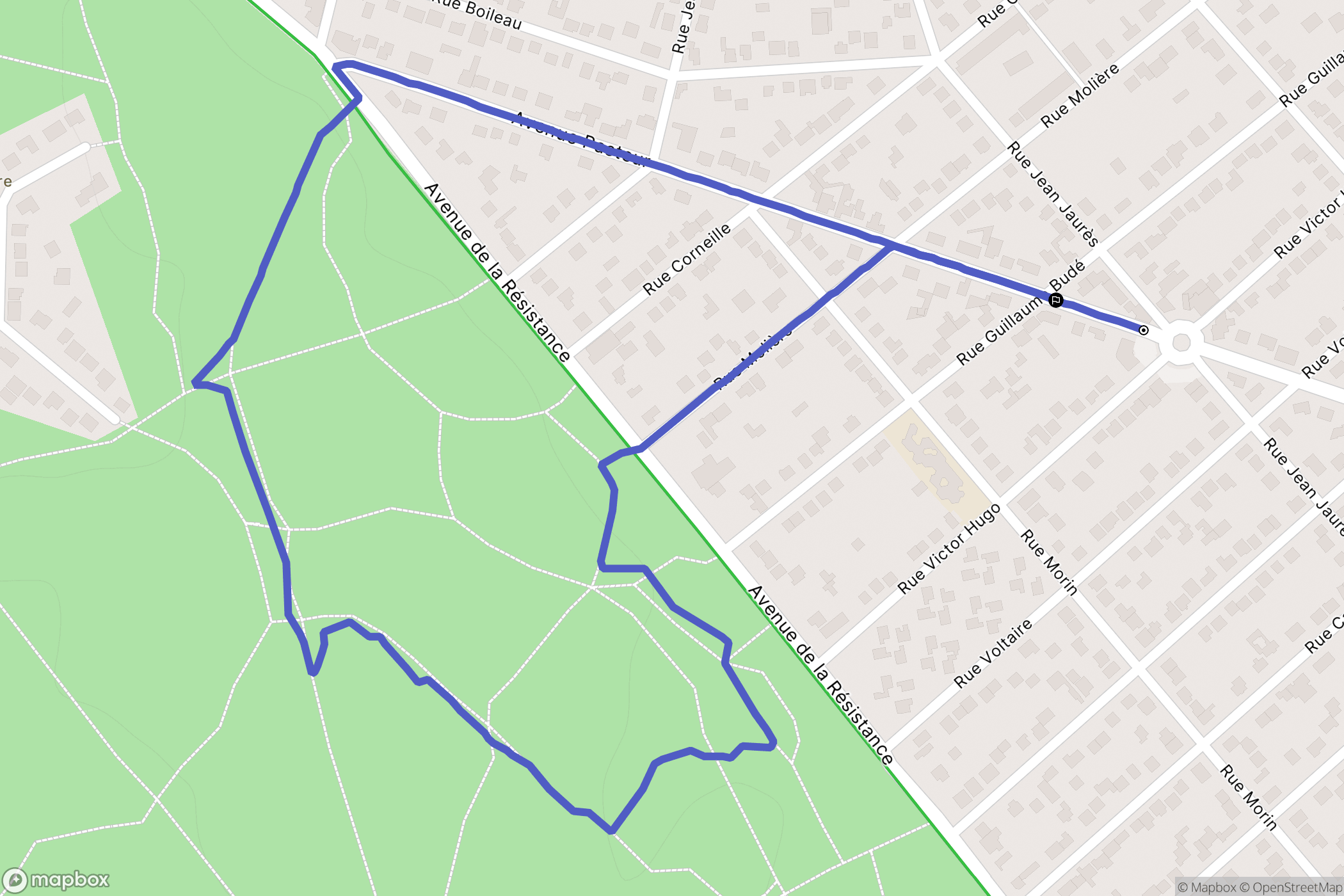 Yerres : carte du parcours de randonnée - France