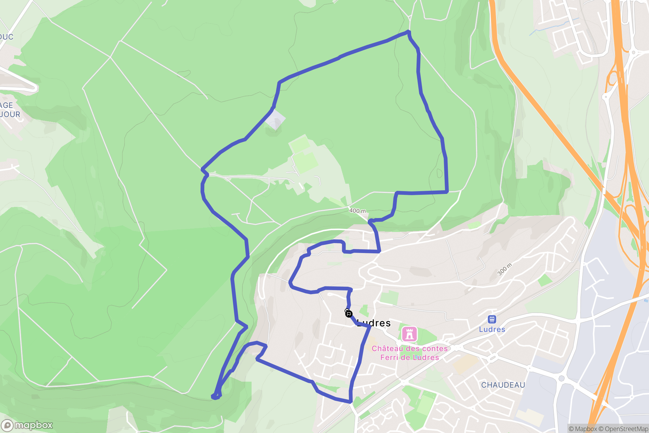 Ludres : carte du parcours de randonnée - France