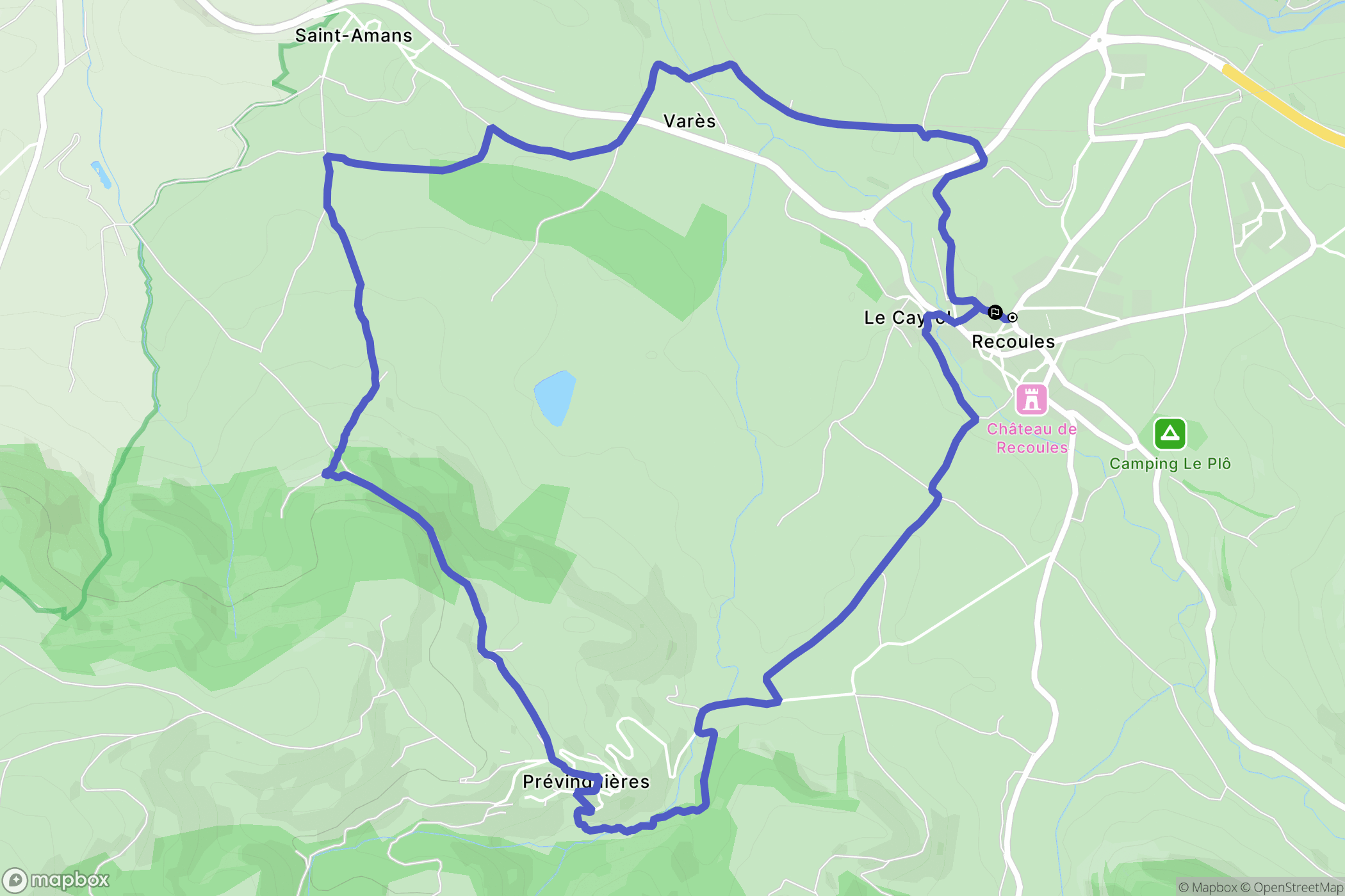 Sévérac-d'Aveyron : carte du parcours de randonnée - France