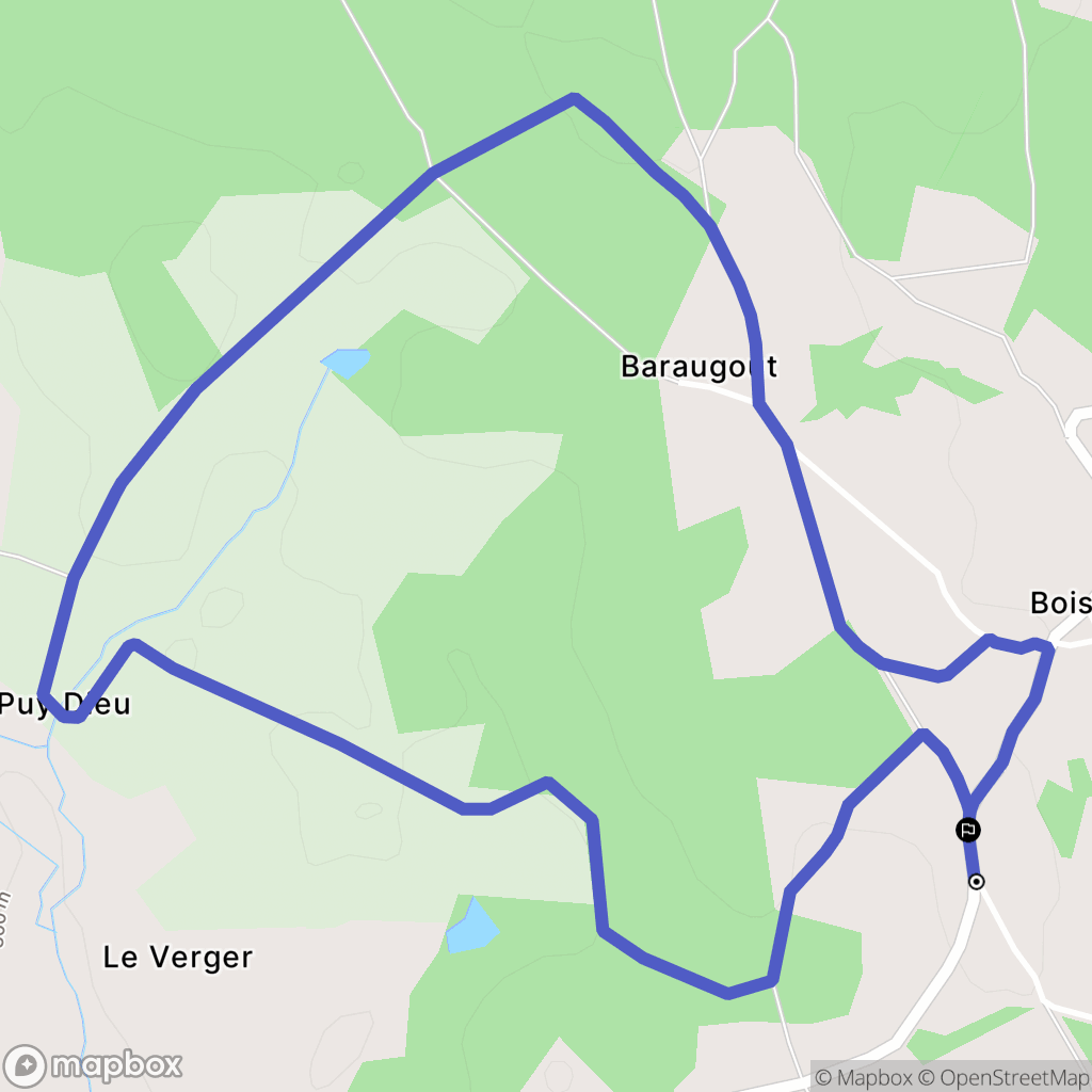 Peyrilhac : carte du parcours de randonnée - France