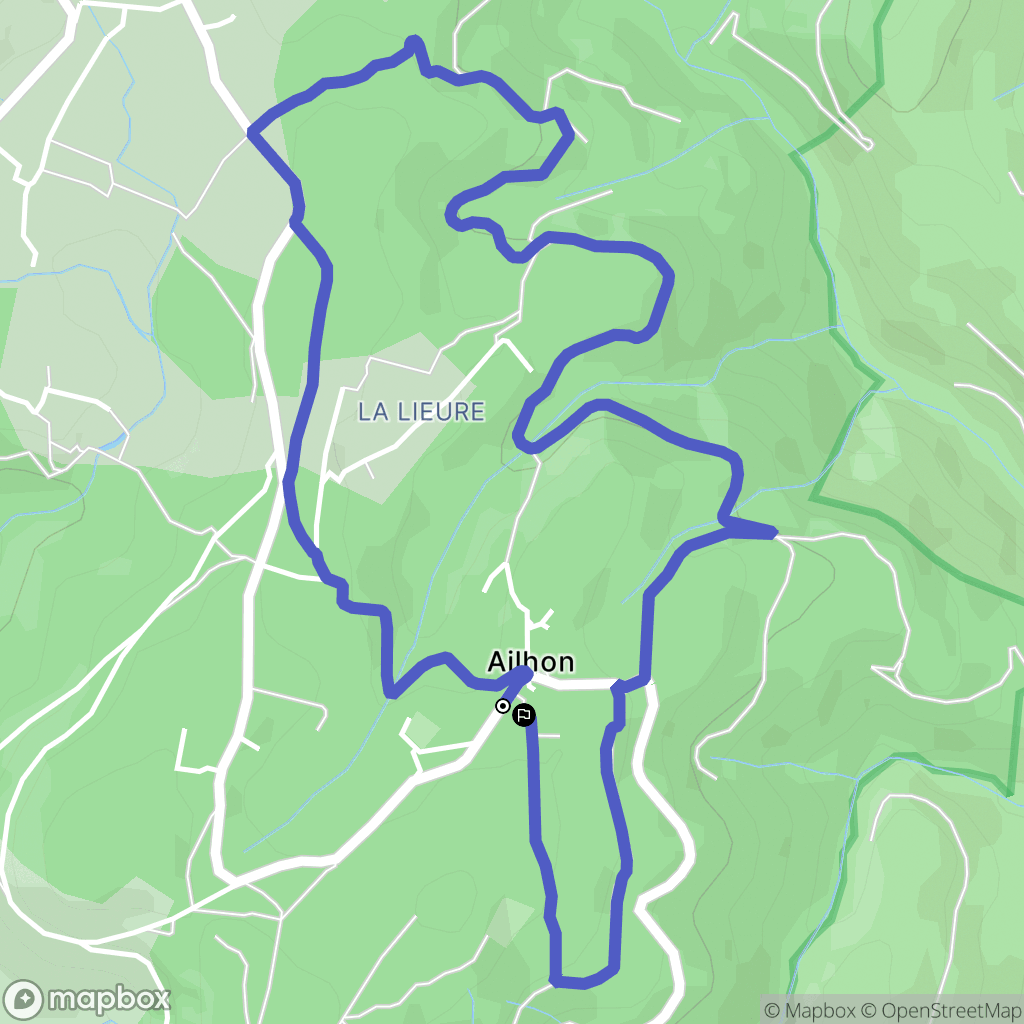 Ailhon : carte du parcours de randonnée - France