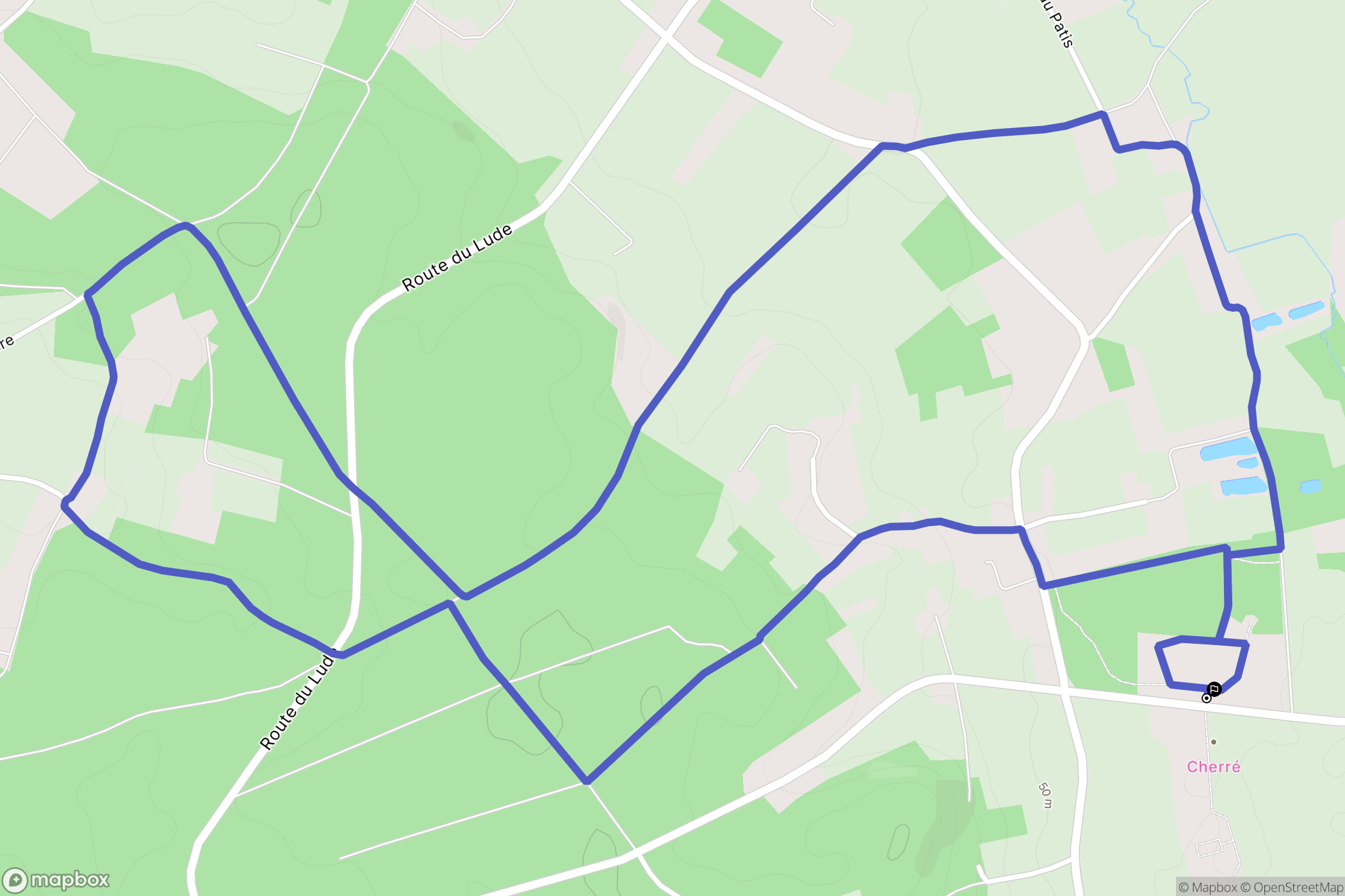 Vaas : carte du parcours de randonnée - France