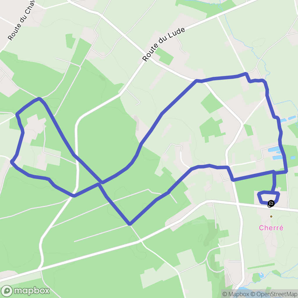 Vaas : carte du parcours de randonnée - France
