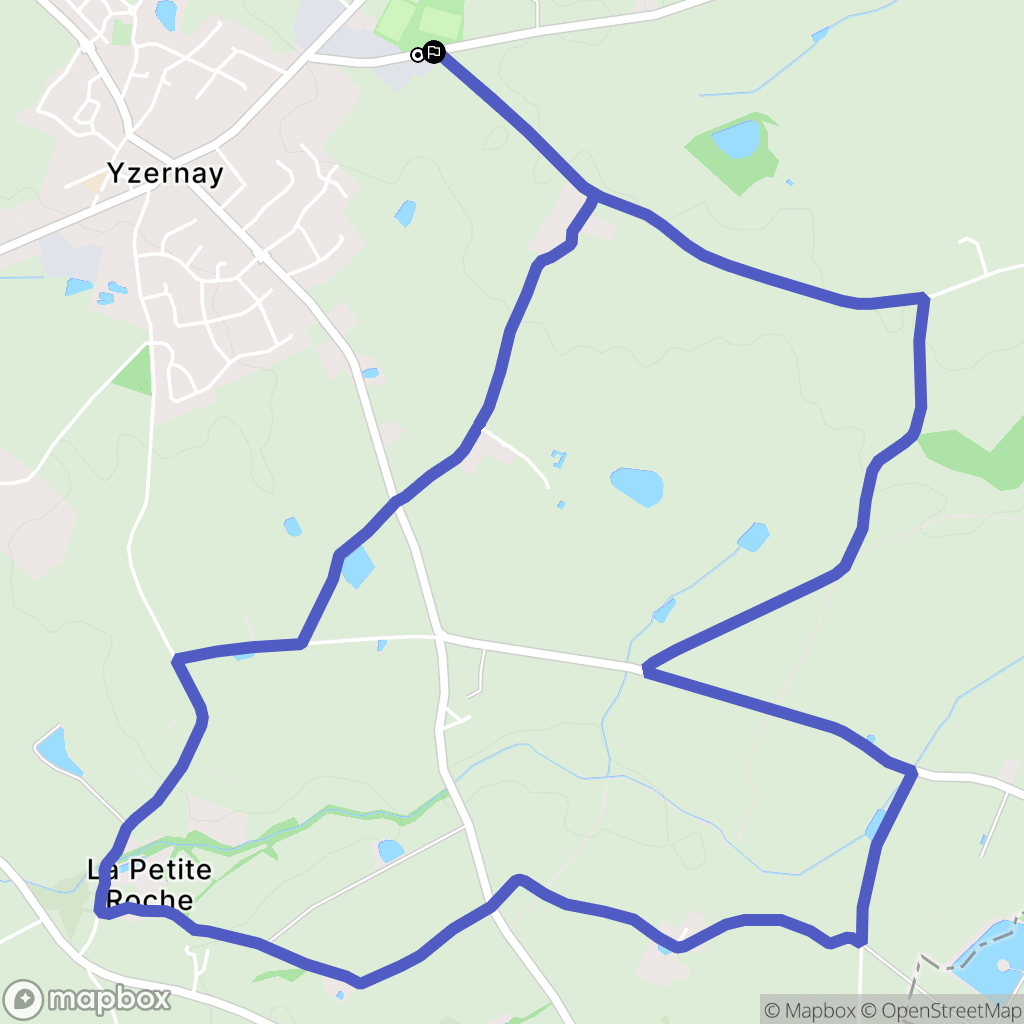 Yzernay : carte du parcours de randonnée - France