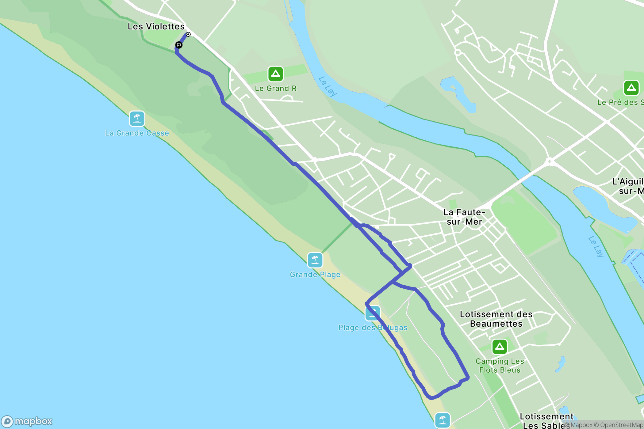 L'Aiguillon-la-Presqu'île : carte du parcours de randonnée - France
