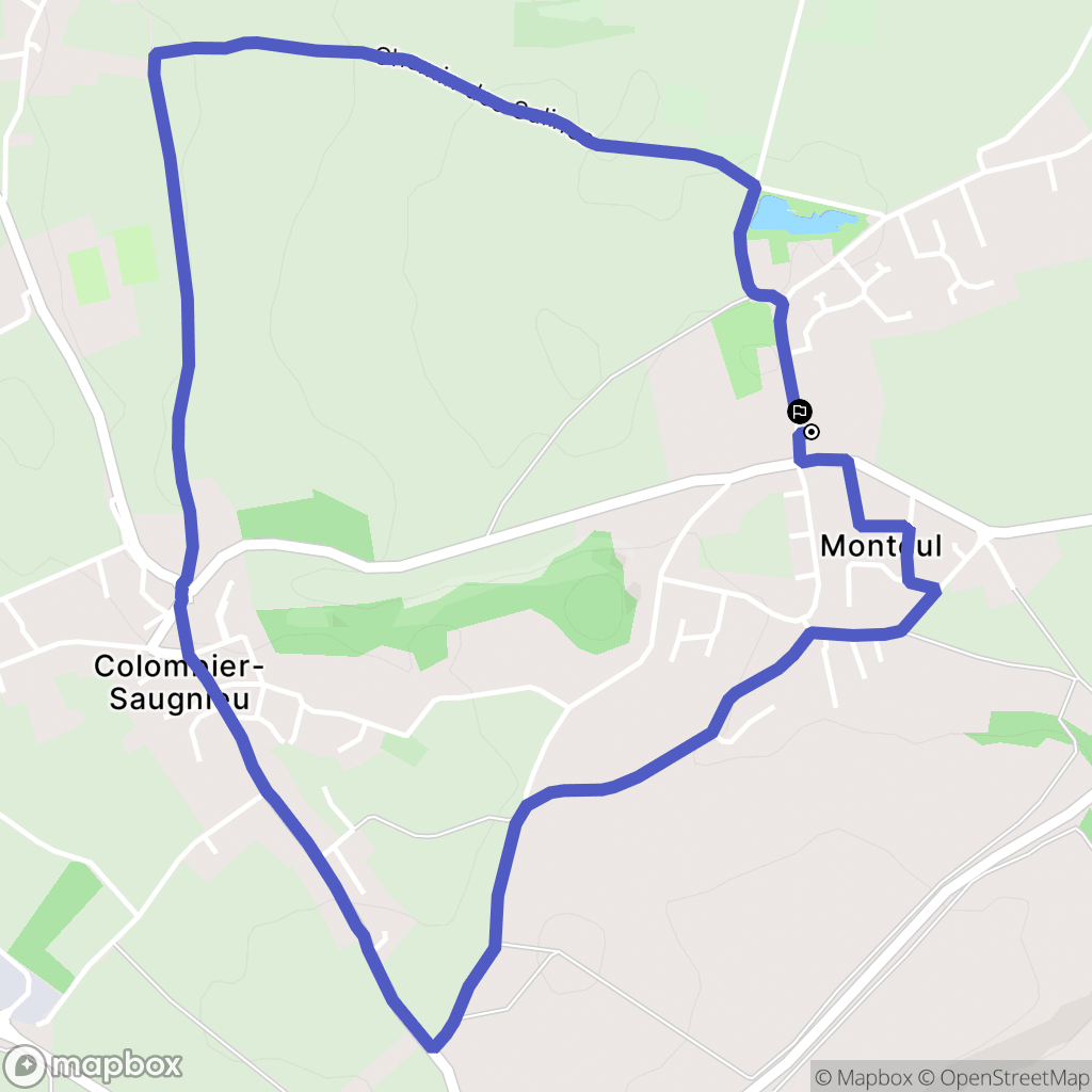 Colombier-Saugnieu : carte du parcours de randonnée - France
