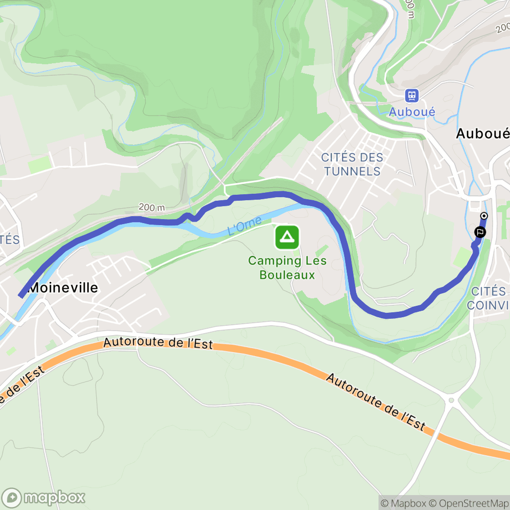 Auboué : carte du parcours de randonnée - France