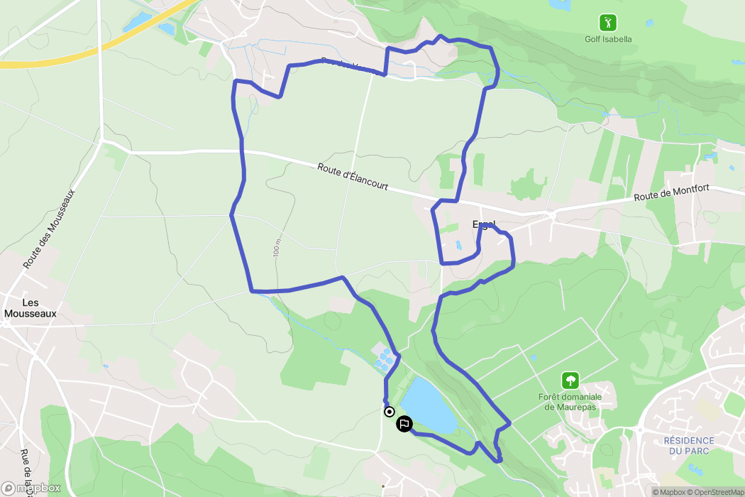 Maurepas : carte du parcours de randonnée - France