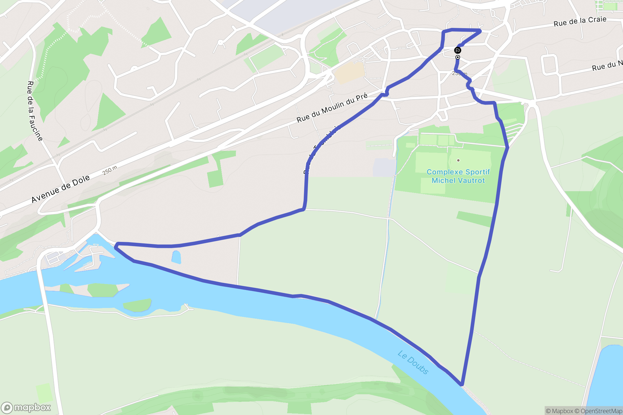 Saint-Vit : carte du parcours de randonnée - France