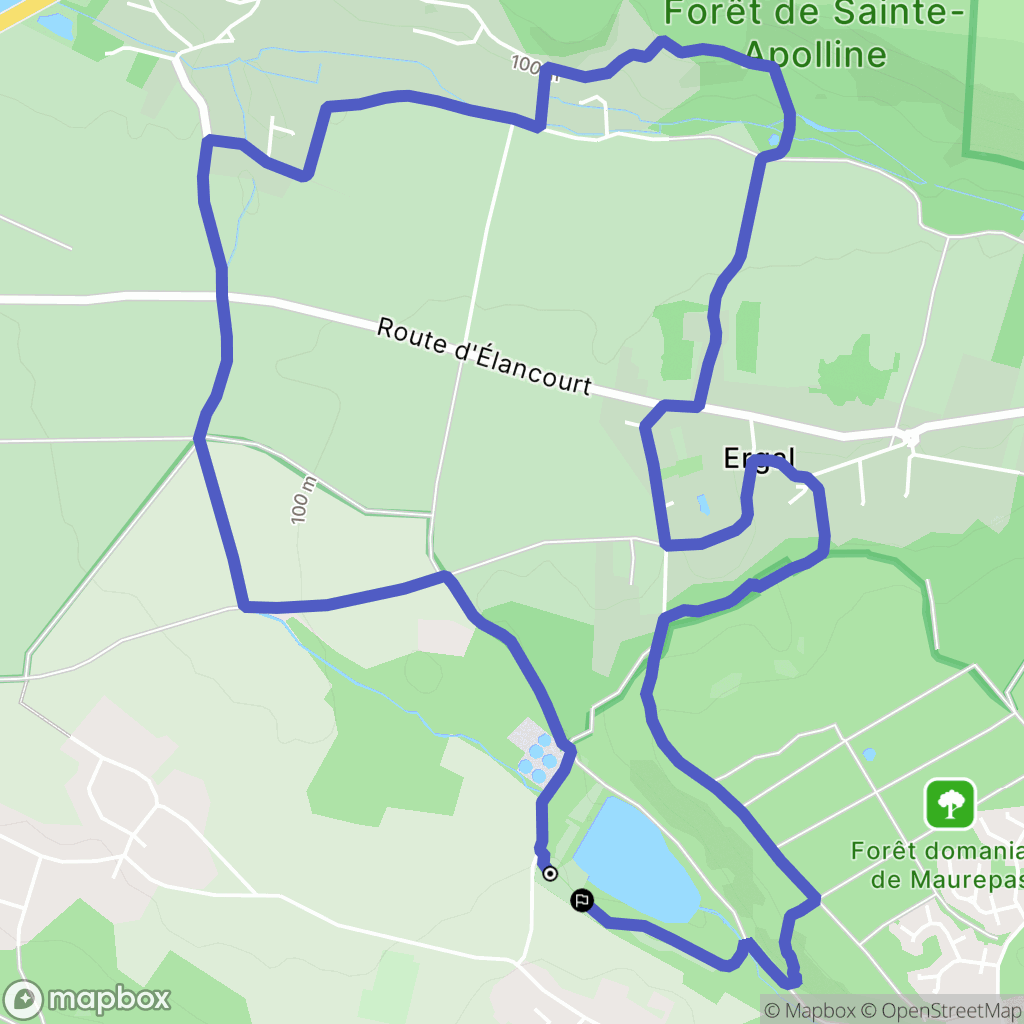 Maurepas : carte du parcours de randonnée - France