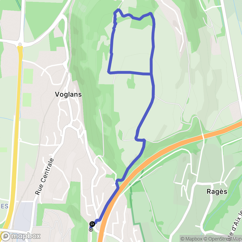 Voglans : carte du parcours de randonnée - France