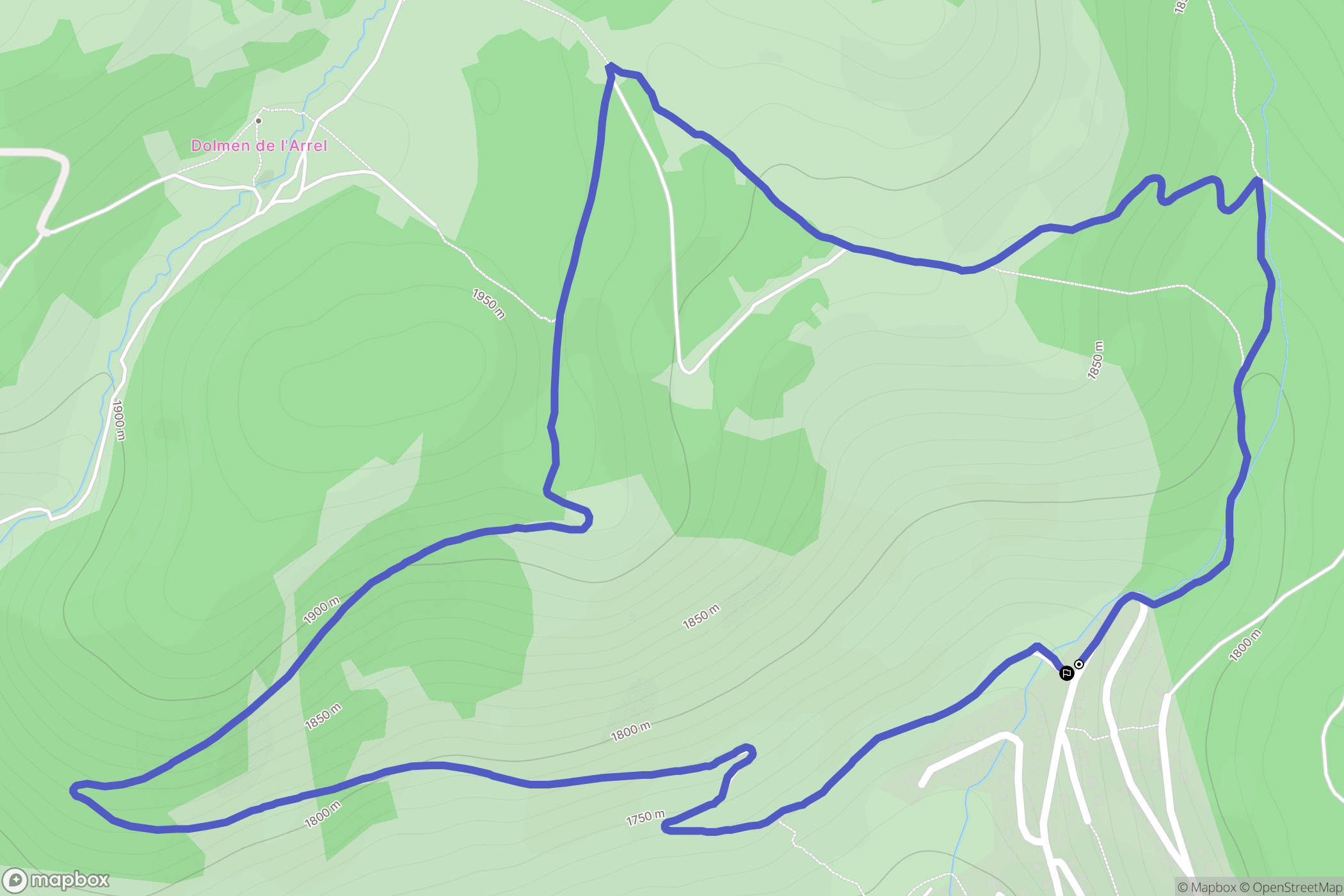 Egat : carte du parcours de randonnée - France