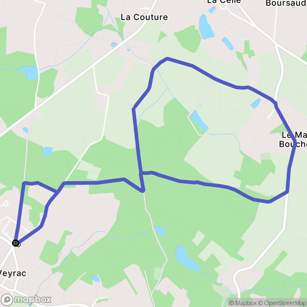 Veyrac : carte du parcours de randonnée - France
