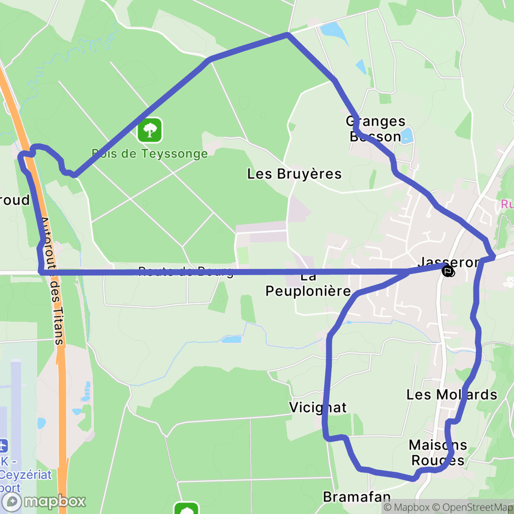 Jasseron : carte du parcours de randonnée - France