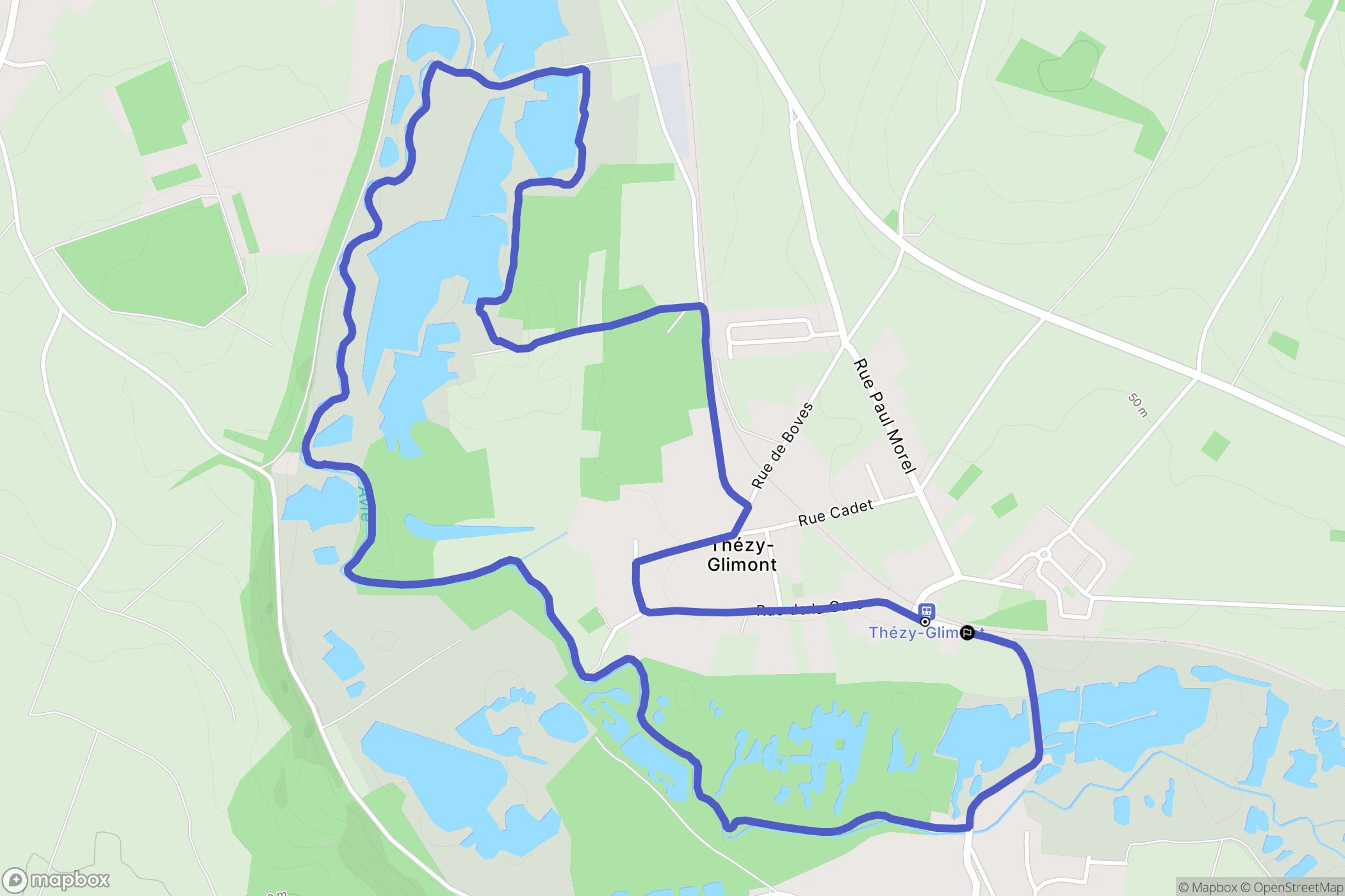 Thézy-Glimont : carte du parcours de randonnée - France