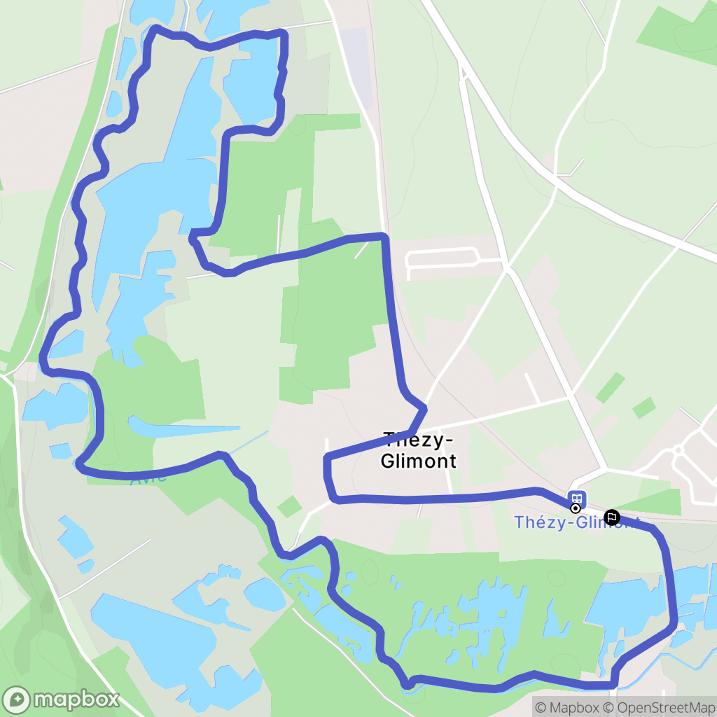 Thézy-Glimont : carte du parcours de randonnée - France