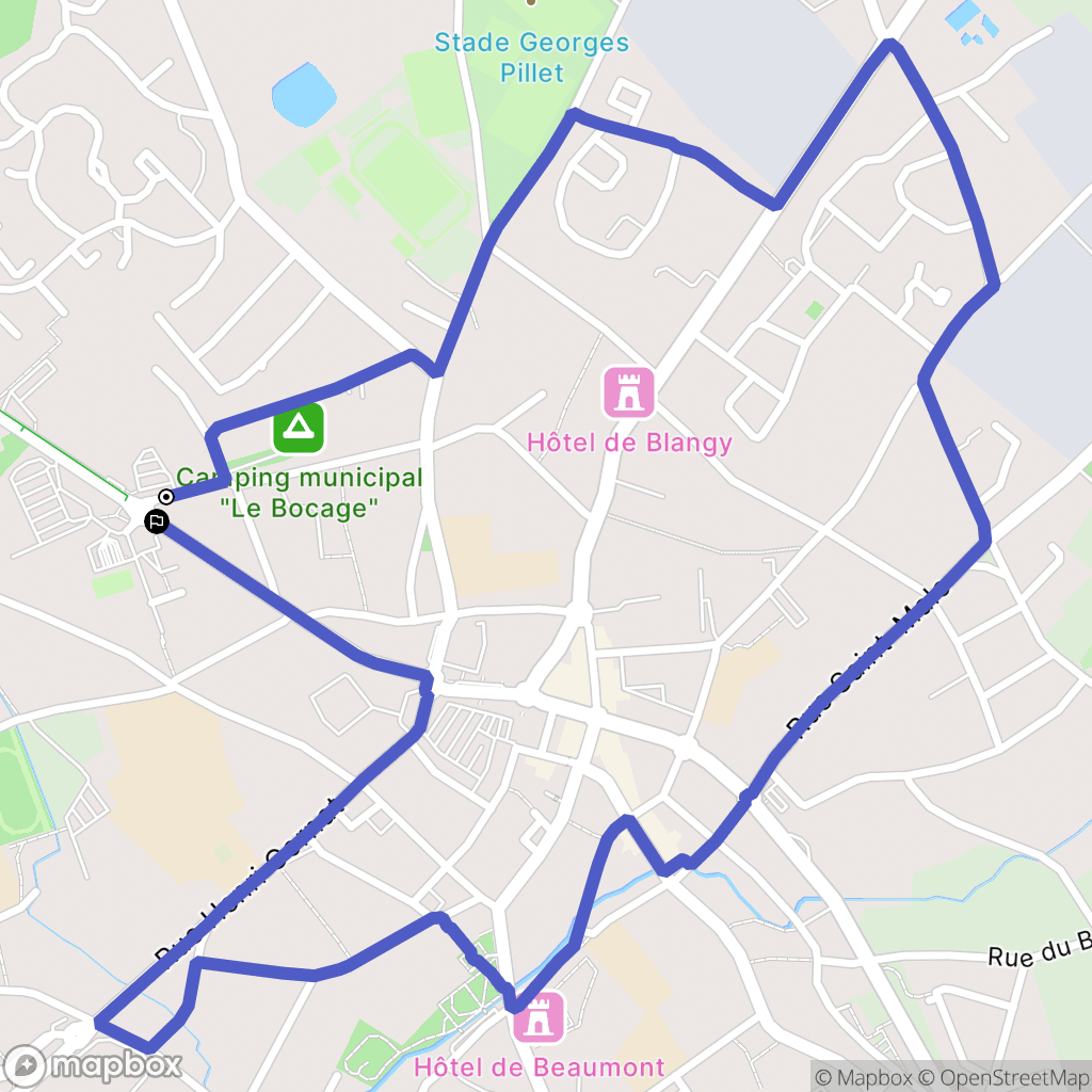 Valognes : carte du parcours de randonnée - France